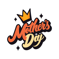 Retro bold script mother s day design with floral elements