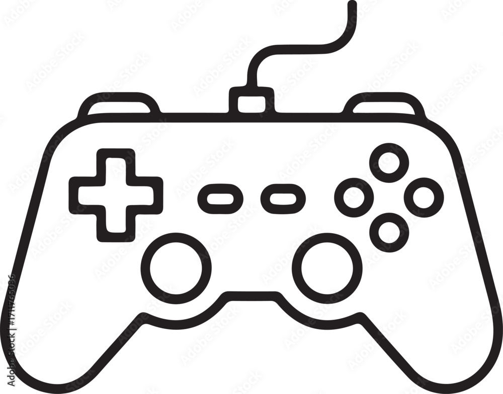 Aufkleber simple outline drawing of a video game controller