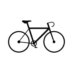 Fototapeta premium Black bicycle silhouette on white background