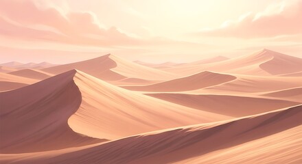 Desert Dunes Sunrise Landscape.