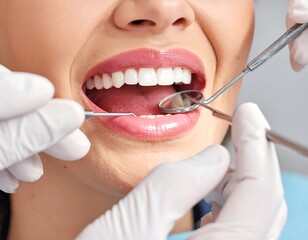 Close-up dental examination