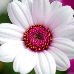 Close-up of a white flower with a vibrant pink center