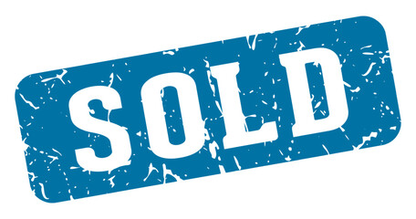 sold rectangular sign. sold stamp