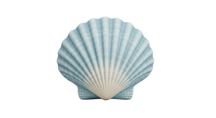 Isolated pale blue seashell against a neutral backdrop, perfect for seaside designs