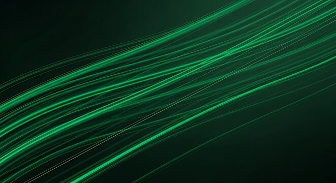 Abstract Green Light Trails.