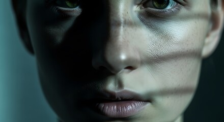 Closeup Portrait of a Concerned Woman.