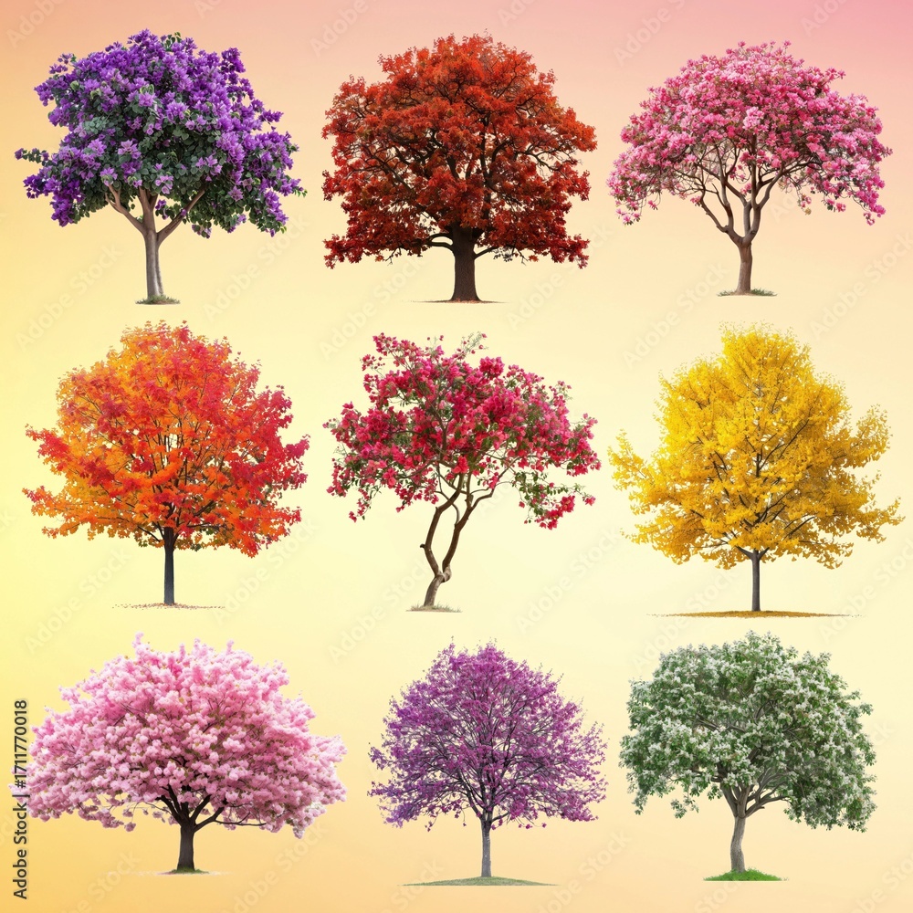 Poster tree design element set
