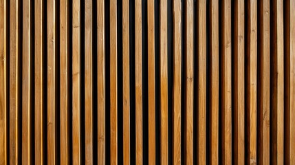 Wooden slat wall vertical planks natural brown timber texture architectural background