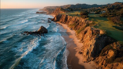 Scenic Ocean waves crash against rocky Shoreline in Laguna Beach, California