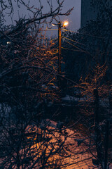 Reykjavik, the capital city of Iceland, at winter in night