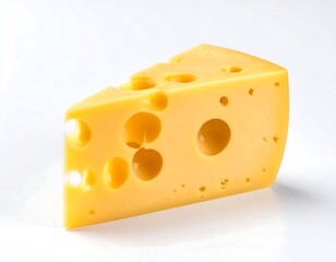 Cheese wedge on white background