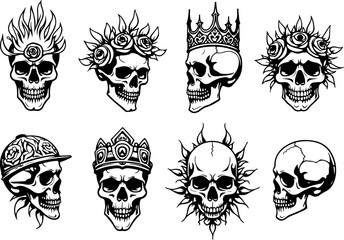 "Skull Royalty & Flames Collection" vector bundle