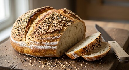Freshly Baked Artisan Bread Loaf.