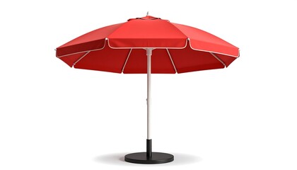 Red parasol on white background