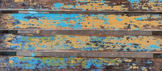 Grungy Weathered Wooden Planks with Peeling Paint