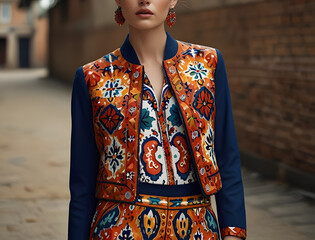 Fototapeta premium blazer with graphic floral , suit jacket with graphic floral