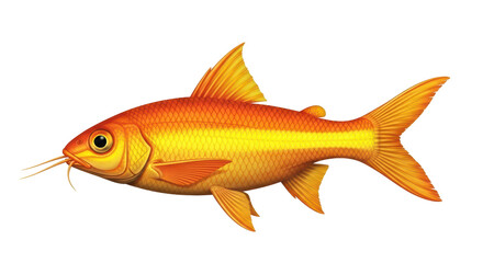 Isolated orange and yellow Koi fish swimming gracefully, a symbol of prosperity and good fortune