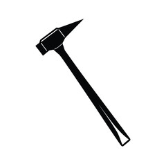 Black hammer silhouette on white background