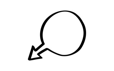 Hand Drawn Male and Female Gender Symbols illustration