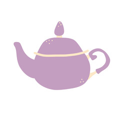 Kettle. Flat vector illustration of teapot isolated on white background. Teatime, relax, hygge mood day