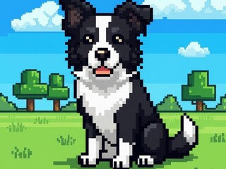 pixel dog vector illustration
