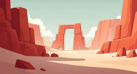 Desert Canyon Archway Landscape.