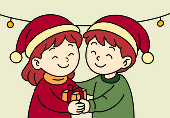 boy and girl with a gift