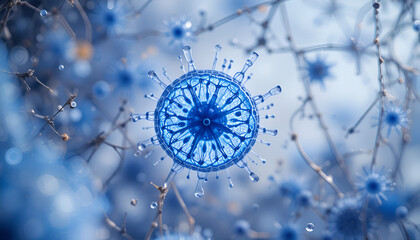 Blue microscopic cell