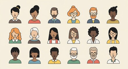 Diverse People Portraits Collection.