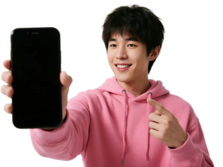 Young man taking a selfie with a smartphone