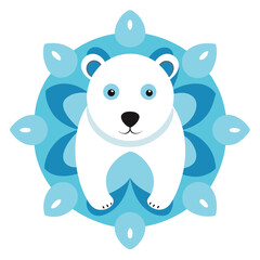 Cute polar bear with blue snowflake design