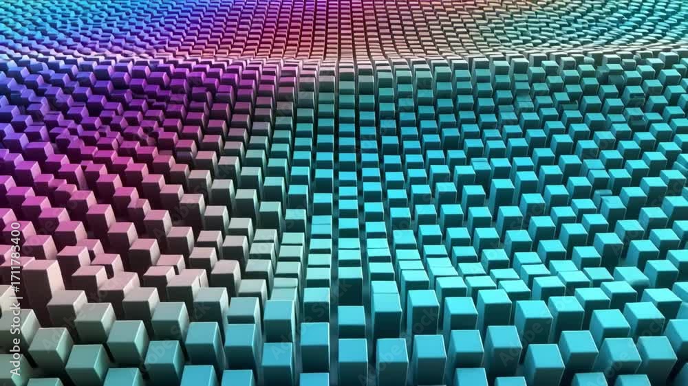 Poster abstract colorful cubes background animation render motion graphics visual design art video