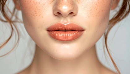 Close-up of a woman's face, focused on lips