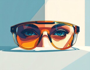 Close-up of a woman's eyes behind protective eyewear