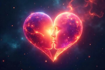 Two intertwined, glowing orbs representing a deep, spiritual connection and bond between souls, ethereal and mystical , soulmates, sacred, aura