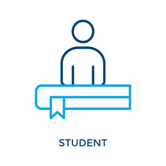 Fototapeta premium Student Icon Outline Color Style. Vector Illustration For Graphic Design