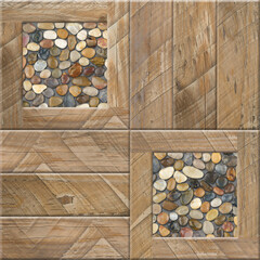 old wooden floor with pebbles