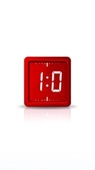 Red digital clock showing 110