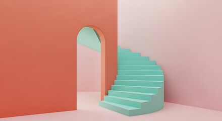 Minimalist Spiral Staircase Archway.