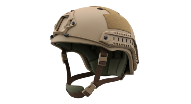 Isolated modern military tactical helmet for soldiers and police protective gear equipment - Powered by Adobe
