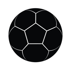 Fototapeta premium Black silhouette soccer ball on white background