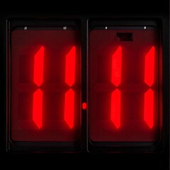 Red digital display showing the number eleven
