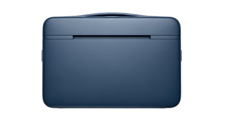 Isolated blue suitcase for carrying travel luggage, personal belongings, clothes and devices