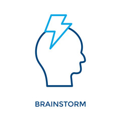 Brainstorm Icon Outline Color Style. Vector Illustration For Graphic Design