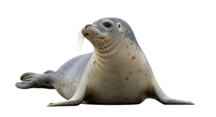 Isolated harbor seal lying down looking up animal wildlife marine mammal carnivore aquatic