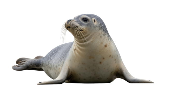 Isolated harbor seal lying down looking up animal wildlife marine mammal carnivore aquatic
