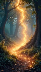 A shimmering, ethereal scene filled with magical energy and enchanting light effects, perfect for fantasy or mystical themes , night sky, shimmer