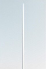 A stark white pole stands tall against a clear sky, its smooth surface reflecting the light Perfect for minimalist, architectural, or industrial design projects , pillar, single
