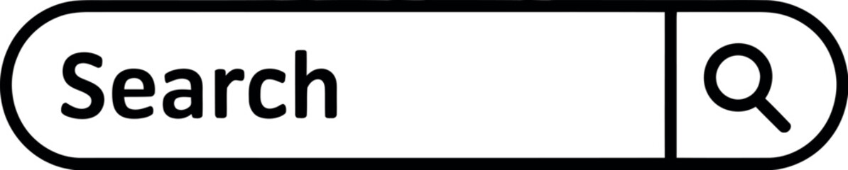 Fototapeta premium Simple search bar with magnifying glass icon, representing online search and discovery
