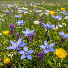 Despite its name, Blue-eyed Grass isn’t grass at all—it’s a tiny wildflower from the iris family! Its star-shaped blooms often hide in plain sight across meadows.